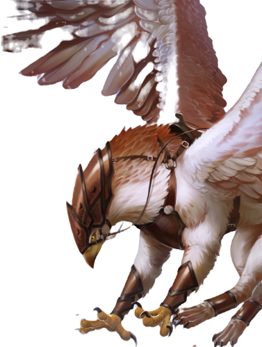 A griffin above the clouds