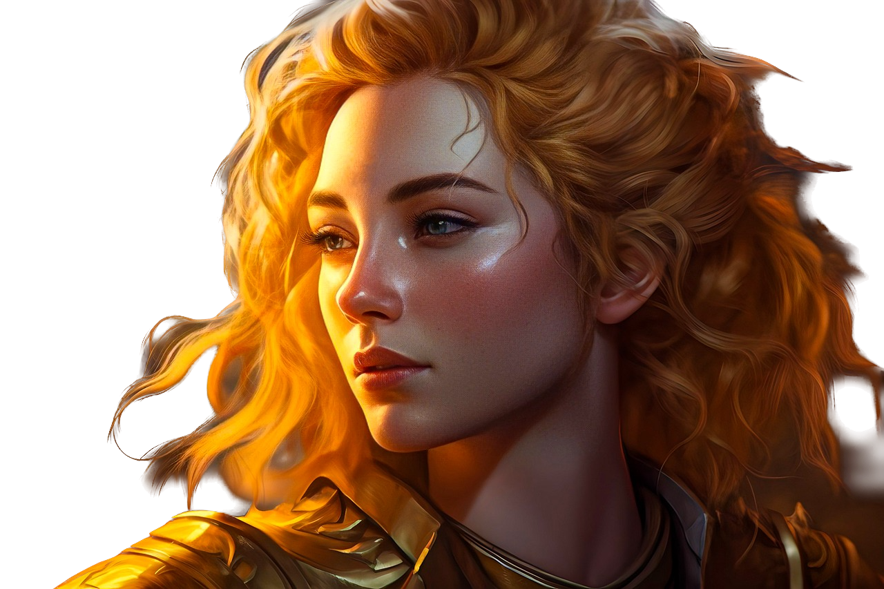 Redheaded female knight from the Griffin Guard world