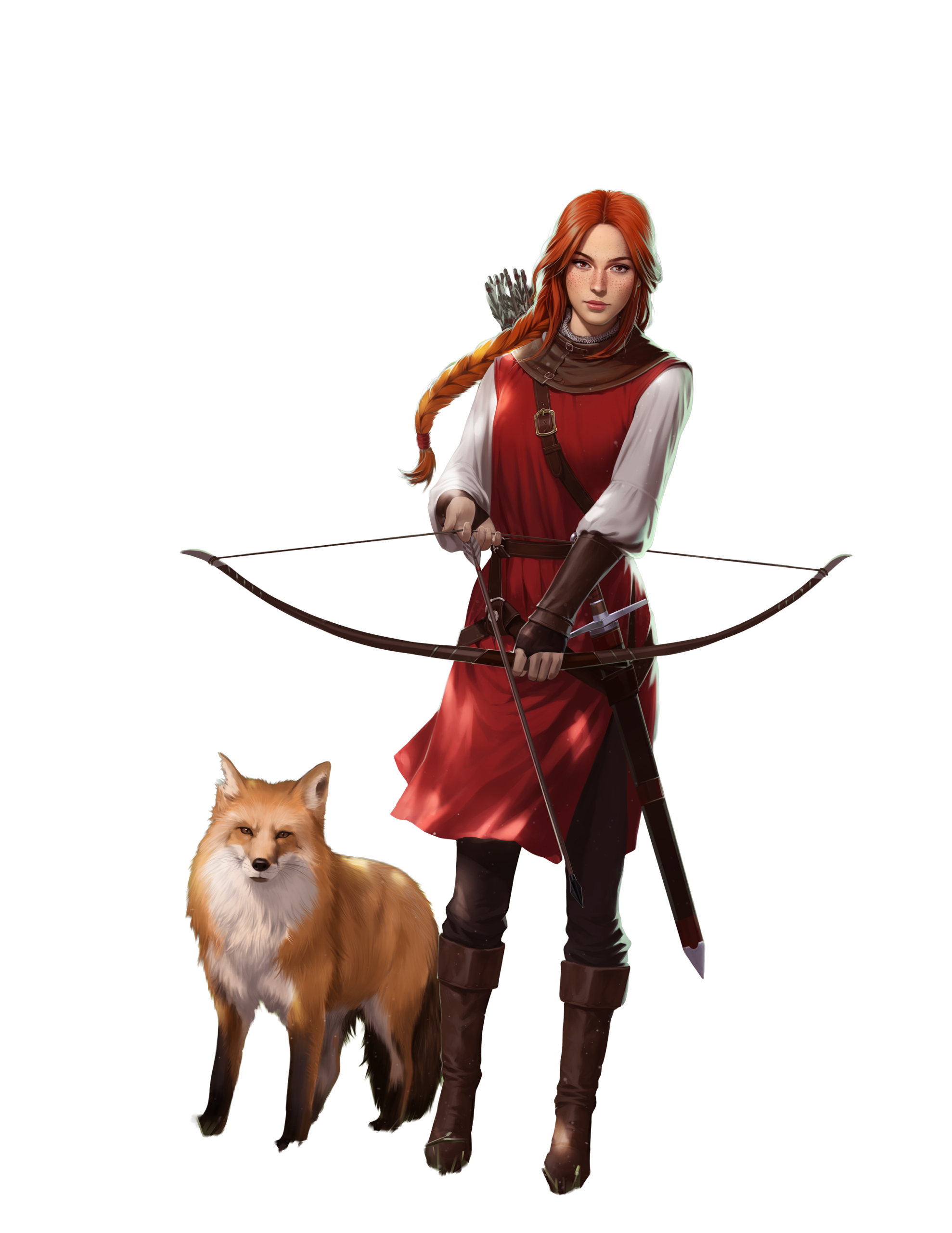 Emmeline with her bow, from the original Griffin Guard illustration