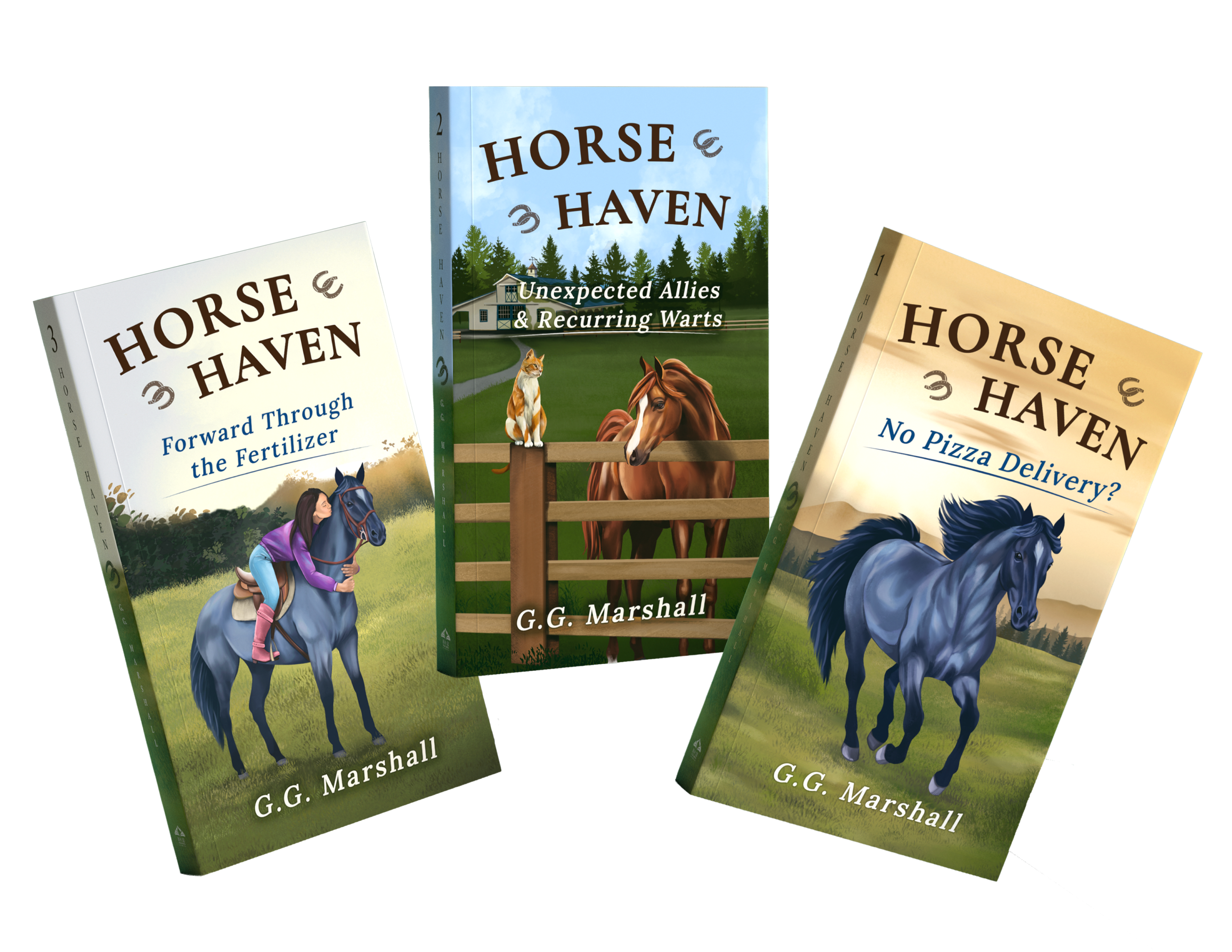 The three Horse Haven books with their revised covers